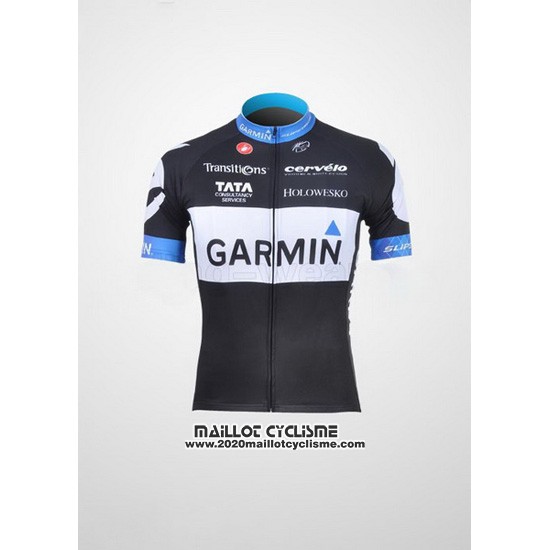 2011 Maillot Ciclismo Garmin Cervelo Blanc et Noir Manches Courtes et Cuissard